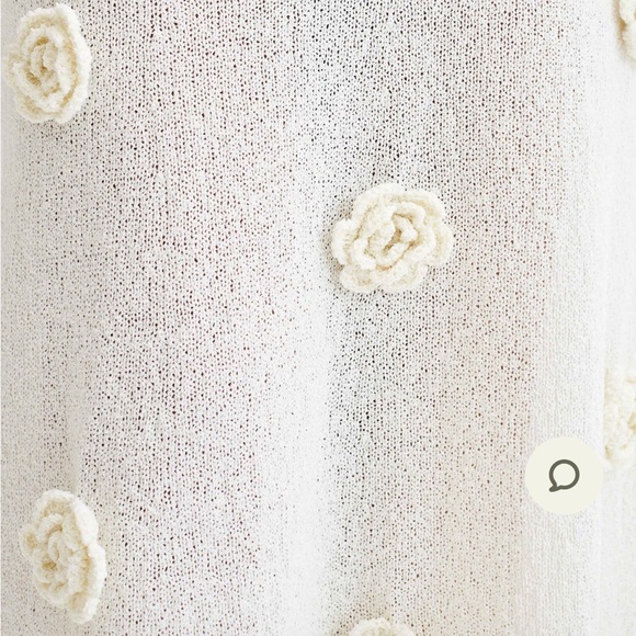 Meshki Kiki Elegant White Off-Shoulder Dress with Floral Accents - Picture 3 of 5